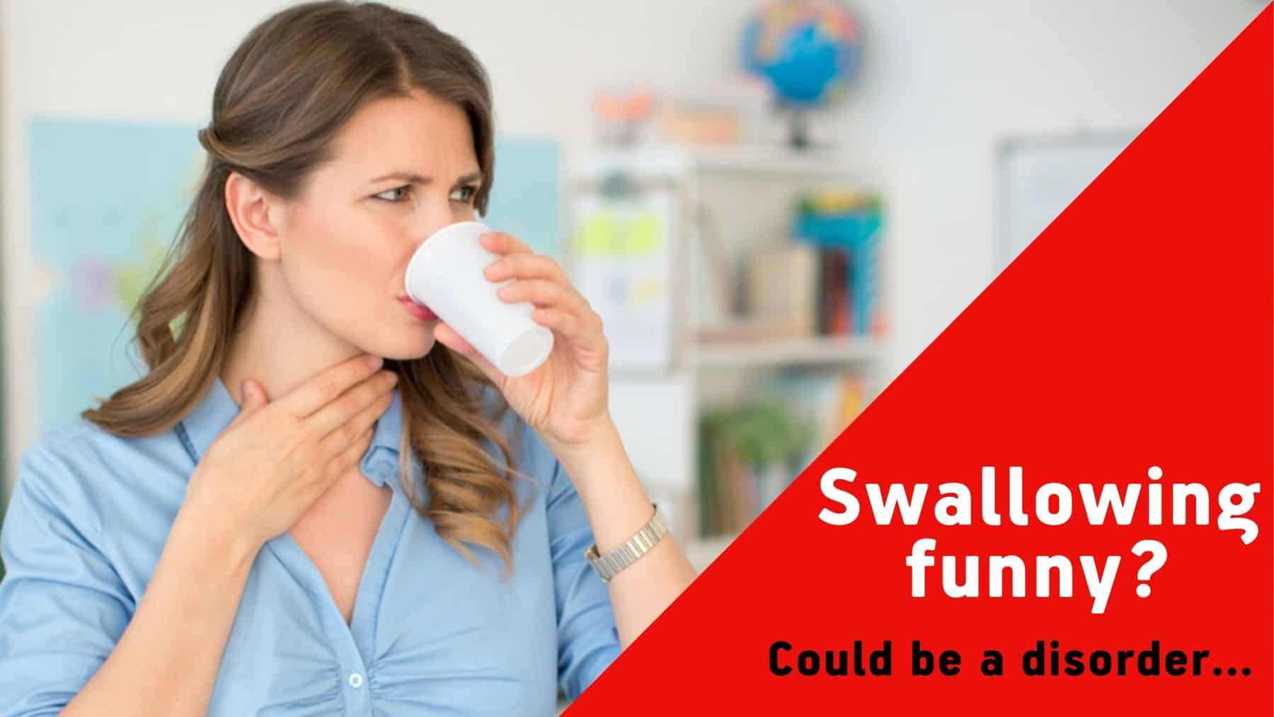 Woman with swallowing trouble